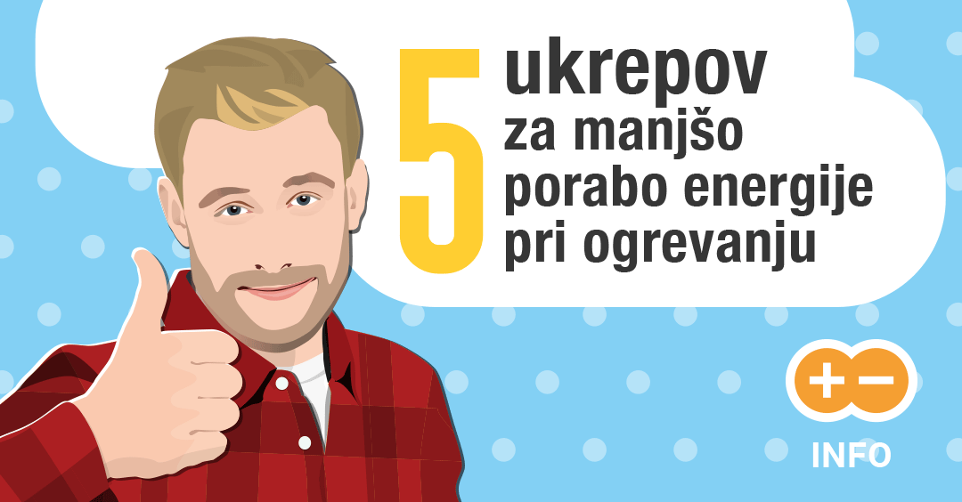 5 enostavnih ukrepov za manjšo porabo energije pri ogrevanju / Porabimanj INFO / Ilustracija: Branko Baćović